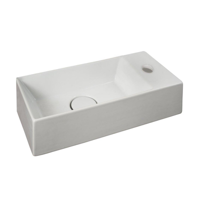 Xenz Rosa lave-mains - 20x20x11cm - céramique - 1 trou robinet - sans bonde - blanc brillant