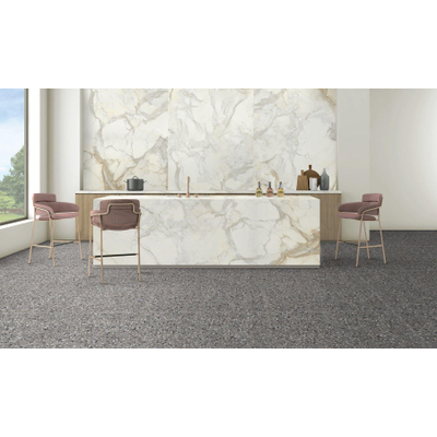 EnergieKer Medley - Carrelage Terrazzo et mural - 120x120cm - rectifié - Anthracite mat