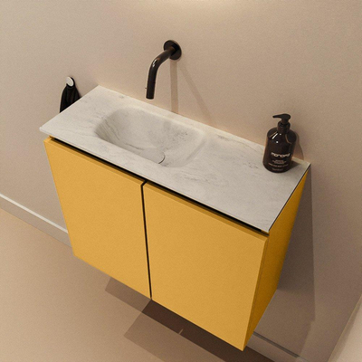 MONDIAZ TURE-DLUX 60cm toiletmeubel Ocher. EDEN wastafel Opalo positie links. Zonder kraangat.