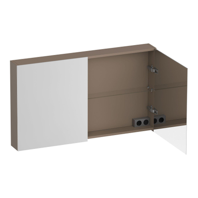 BRAUER Impress Armoire de toilette - 120x70x15cm - sans éclairage - 2 portes miroir double face - mat moka