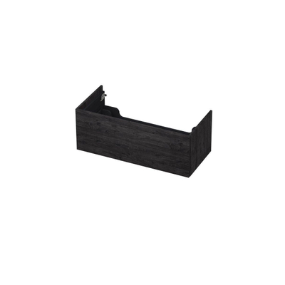 INK Wastafelonderkast - 100x45x37.6cm - 1 lade - push to open - met recht opdekfront - MFC - Houtskool eiken