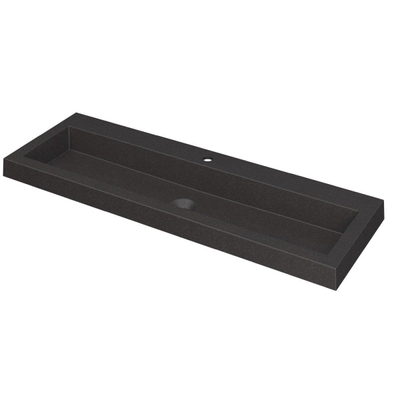 INK Dock wastafel - 120x40x6cm - 1 wasbak - 1 kraangat - Quartz zwart