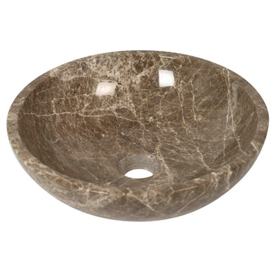 Plieger Round waskom - 38x38x13.6cm - marmer bruin TWEEDEKANS