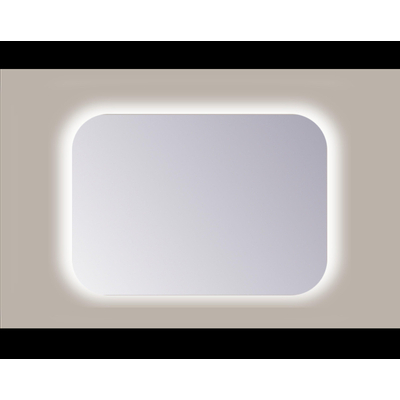 Sanicare Q-mirrors spiegel 100x60x3.5cm met verlichting Led warm white rechthoek glas