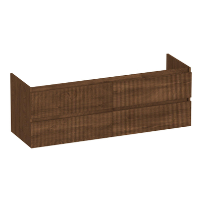 BRAUER Joy Wavy meuble sous-lavabo 140 4 tiroirs softclose - sans poignée - 2 découpes pour siphon - Forest Cacao