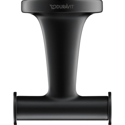 Duravit Starck T Handdoekhaak - dubbel - rond - zwart mat SHOWROOMMODEL