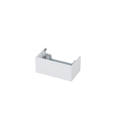 INK Wastafelonderkast - 80x45x35cm - 1 lade - greeploos - MDF lak - Hoogglans wit
