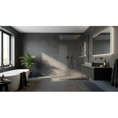 EnergieKer Hollstone - Carrelage sol et mural - 80x80cm - rectifié - Noir mat