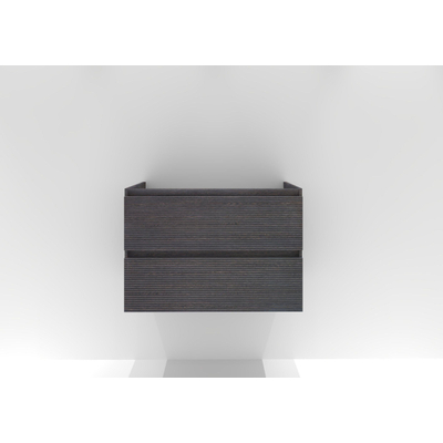 H&R Badmeubelen Infinity Wastafelonderkast - 80x44.8x55cm - 3D-front - 2 lades - greeploos - wenge