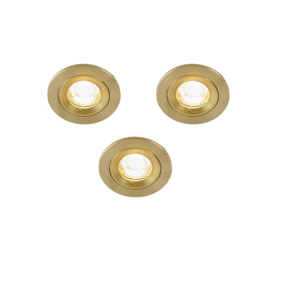 QAZQA Xena spot encastré - set de 3 - 8x8cm - IP44 - rond - or