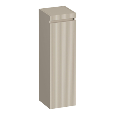 BRAUER Joy Wavy Armoire haute - 120x35x35cm - 1 porte - ouverture à droite - sans poignée - beige mat