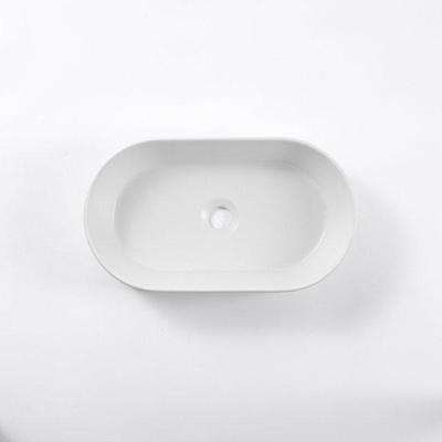 FugaFlow Eccelente Pietra Waskom - 52x31x12cm - ovaal - keramiek - glans wit