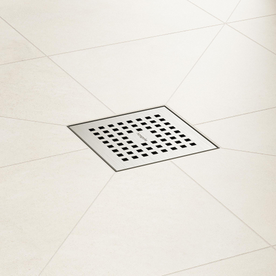 Hansgrohe RainDrain Point Bonde de douche - 15x15cm - brushed stainless steel