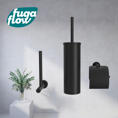 FugaFlow Efficiente Acces Ensemble accessoires WC trois pièces noir