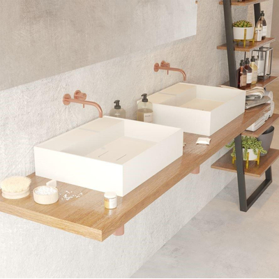 Ideavit Solidbliss opbouwwastafel 50x40x12cm zonder overloop solid surface wit