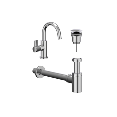 IVY Pact Ensemble pour lave-mains - montage en surface - bec orientable - bonde always open - Chromé