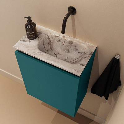 MONDIAZ TURE-DLUX 40cm toiletmeubel Smag. EDEN wastafel Glace positie rechts. Zonder kraangat.