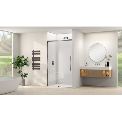 Van Rijn Products ST09 Schuifdeur vast deel - 177.5x200cm - helder glas - soft-close - incl. Gunmetal Geborsteld