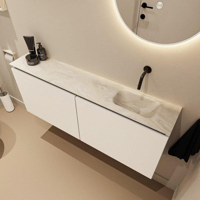 MONDIAZ TURE-DLUX 120cm toiletmeubel Talc. EDEN wastafel Ostra positie rechts. Zonder kraangat.