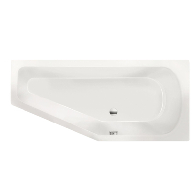 Xenz Lagoon Baignoire d'angle - 160x75x48 - bonde Centre - Droite - Compact - acrylique - blanc