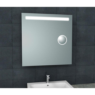Wiesbaden Tigris miroir carré avec LED et miroir de rasage 80 x 80 cm