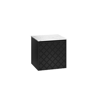 Crosswater Vergo ensemble de meubles de salle de bain - 49.8x47.6x45.5cm - plan vasque effet marbre - 1 tiroir - noir mat