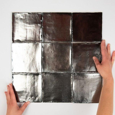 SAMPLE By Goof Carreau mural carreaux anciens hollandais blancs Vintage Brillant Argent