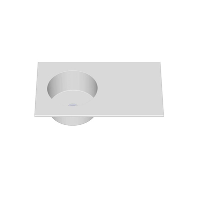 INK UFO lavabo - 80x48x18cm - 1 cuve à gauche - 0 trou de robinet - porcelaine blanc brillant