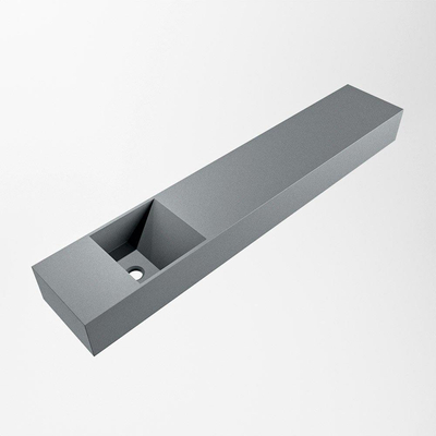 Mondiaz TYNE Fontaine - 120x23x12cm - lavabo à gauche - sans trous de robinet - solid surface - Plata