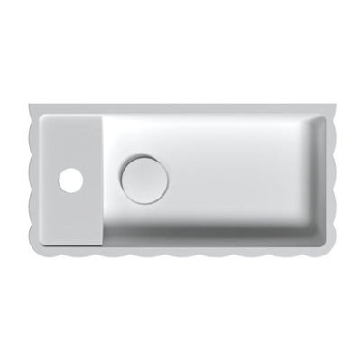 Riho Catching waves Tiny Wash Lave-mains - 1 trou de robinet gauche - vasque à poser droite - mat blanc