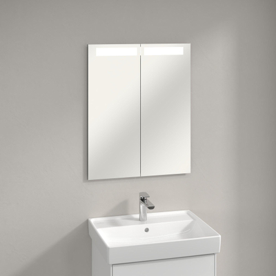 Villeroy & Boch My View In armoire de toilette encastrée - avec éclairage LED 3 fois dimmable avec 2 portes 60.1x74.7x10.7cm
