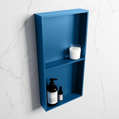 Mondiaz Easy nis 29.5x59.5x8cm voor Inbouw/opbouw 2 open vakken Solid surface Jeans/Jeans