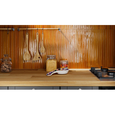 Vtwonen Tegels Rib Wandtegel - 13.4x45cm - 9.0mm - Honey
