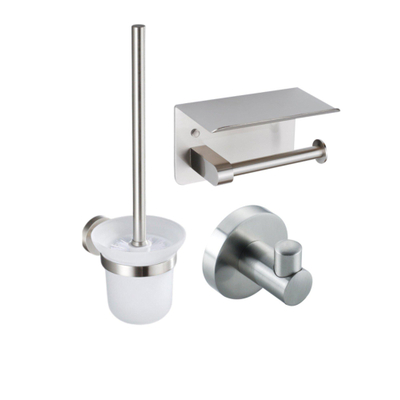 Fortifura Calvi toiletrolhouder - met plateau - PVD - geborsteld RVS