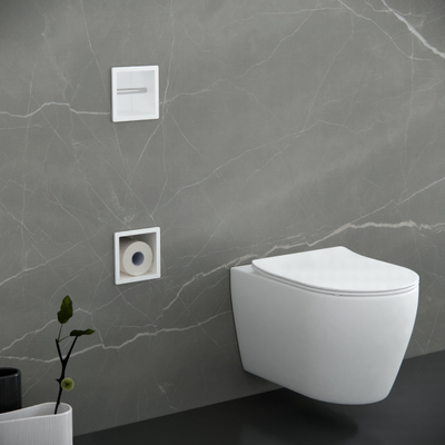 FugaFlow Eccelente Acces Inbouw Reserve- en toiletrolhouder - Mat wit