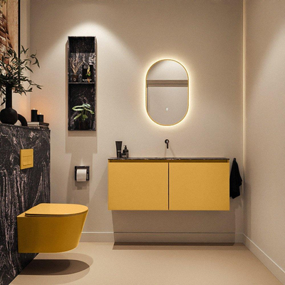 MONDIAZ TURE-DLUX 120cm toiletmeubel Ocher. EDEN wastafel Lava positie midden. Zonder kraangat.