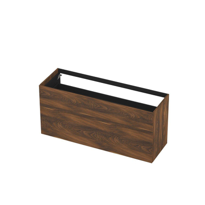 INK Wastafelonderkast - 140x45x65cm - 2 lades - push to open - met rechte opdekfronten - MFC - Noten