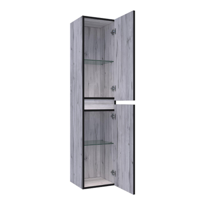 BRAUER SolutionPlus Badkamerkast - 160x35x35cm - 2 greeploze links- rechtsdraaiende deuren - MFC - Birch