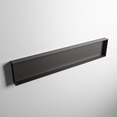 Mondiaz Easy nis 29.5x149.5x8cm voor Inbouw/opbouw 1 open vak Solid surface DarkGrey/DarkGrey