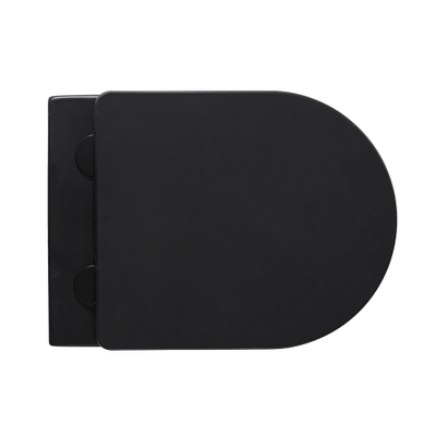 Aloni Pro Hangend Toilet - 36x49x32cm - wervelspoeling - randloos - met zitting - softclose - quick release - compact - mat zwart
