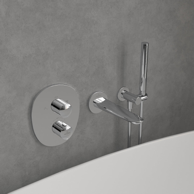 Villeroy & Boch Antao Mitigeur thermostatique encastré avec vanne d'arrêt deux voies - chrome