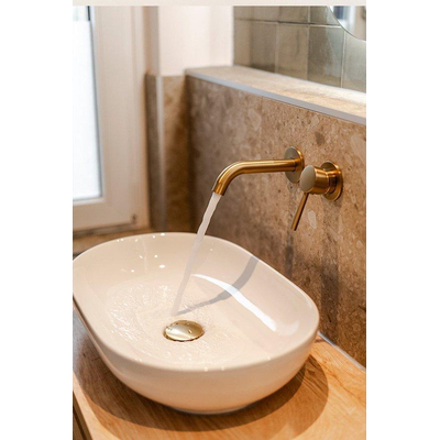 Wiesbaden Caral clickwaste afvoerplug vrijstaand bad 1 1/2" geborsteld messing PVD