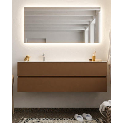 Mondiaz VICA ensemble de meuble de salle de bain - 150cm - meuble sous-vasque reposant - 2 tiroirs - lavabo cloud gauche - 1 trou de robinet - version XL 60cm de haut