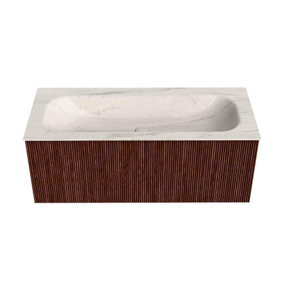 MONDIAZ KURVE-DLUX 110cm badmeubel kleur Ruby met 1 lade en 0 deuren. Wastafel BIG MEDIUM Midden 1 kraangat Meli.
