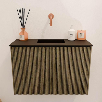 Mondiaz JOYA 60cm toiletmeubel - kleur Dusk - Wastafel FAYE positie Midden Zonder kraangat kleur Urban.