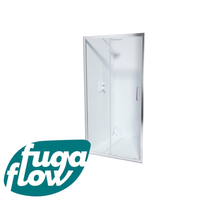 FugaFlow ID06 Quick Fit porte de douche coulissante - 100x190cm - 6mm verre de sécurité - profilé aluminium - anti calcaire - Chrome