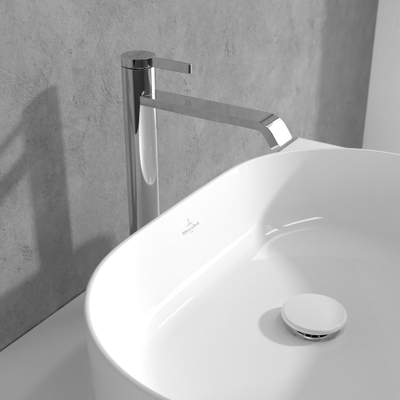 Villeroy & Boch Dawn 1 greeps wastafelkraan verhoogd - zonder pop up afvoergarnituur - hoogglans chroom
