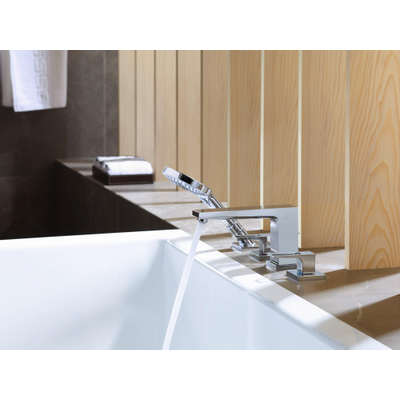 Hansgrohe Metropol 4-trous ensemble mitigeur de bord de baignoire avec poignées en barre chrome
