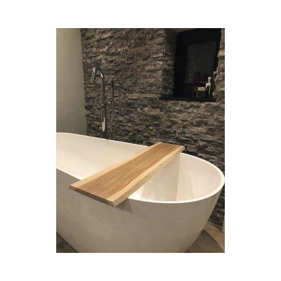 HR badmeubelen Badplank - 88x20x2cm - met voorzijde boomstamkant 88x2x20 cm - naturel SHOWROOMMODEL