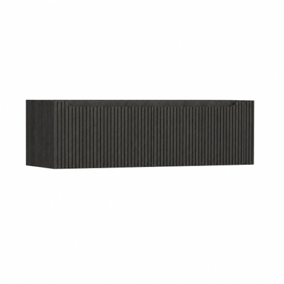 H&R Badmeubelen Juice Wastafelonderkast - 140x45x40cm - rechterhoek afgerond - 3D-front - 2 lades - geïntegreerde greep - basalt